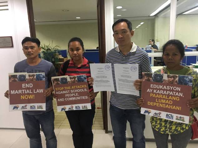 Lumad educators with ACT rep Tino II